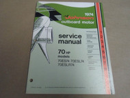 1974 Johnson Outboards Service Manual 70 HP 70ES74 70ESL74 70ESLR74 OEM Boat x