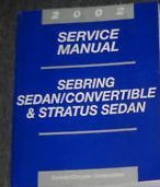 2002 DODGE STRATUS SEDAN Service Shop Repair Manual FACTORY 2002 FACTORY