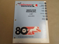 1980 Johnson Service Shop Manual 2 HP J2RCS OEM Boat