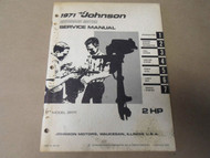 1971 Johnson Outboards Service Manual 2 HP 2R71 OEM Boat