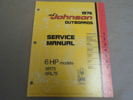 1975 Johnson Outboards Service Manual 6 HP 6R75 6RL75 OEM Boat X