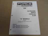 1988 Force Outboards Parts Catalog 15 HP OB 4189 A Models OEM Boat 88