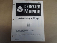 1982 Chrysler Marine Parts Catalog 85 HP OB3851 OEM Boat 82