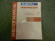 2004 Subaru Impreza General Description Service Repair Shop Manual WATER DAMAGE
