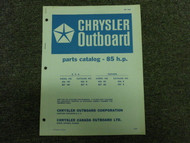 1971 Chrysler Outboard 85 HP Parts Catalog Manual OEM Book