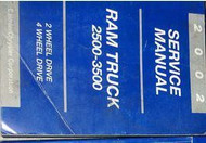 2002 Dodge Ram Truck DIESEL 2500 3500 Service Shop Repair Manual FACTORY BOOK