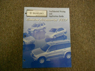 2003 Suzuki Genuine Accessories Confidential Pricing Application Guide Manual 03