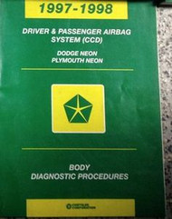 1997 1998 DODGE PLYMOUTH NEON Body Diagnostic Procedures Manual Book Factory OEM