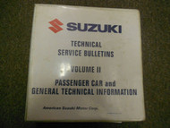 1991 1998 SUZUKI Technical Service Bulletins Volume II Passenger Car Manual OEM