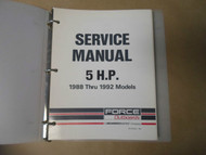 1988 1989 1990 91 1992 Force Outboards 5 HP Service Manual 90-823263 Boat BINDER