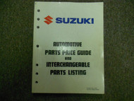1999 SUZUKI Automotive Parts Price Guide & Interchangeable Parts Manual APRIL 99