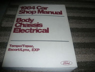 1984 Ford Escort Service Shop Repair Manual FACTORY OEM BODY CHASSIS ELECTRICAL