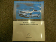 2004 Mercedes Model 209.465 475 476 Cabriolet Introduction into Service Manual
