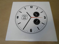 Route 66 Double Gauge Wall Clock Official Licensed Route 66 Metal Frame White