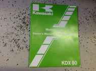 1983 KAWASAKI KDX80 KDX 80 Service Shop Repair Manual 99920121701 WORN FADED
