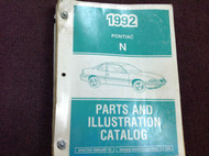 1992 PONTIAC N BODY GRAND AM Parts & Illustration Catalog Manual DEALERSHIP BOOK