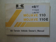 1988 Kawasaki Mojave 110 Mojave 110E All Terrain Vehicle Owner's Manual KAWASAKI