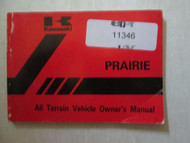 1984 Kawasaki PRAIRIE All Terrain Vehicle Owner's Manual KAWASAKI Prairie OEM