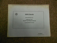 1990 1992 VW SB SC Recall GLI GTI Passat Vehicles Work Procedure Manual 2ND EDIT