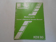 1984 Kawasaki KDX80 Motorcycle Owners Manual & Service Manual MINOR WEAR OEM 84