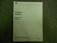 1993 VW Technical Bulletins Service Repair Shop Manual Volume 1 OEM BOOK 93 DEAL