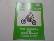 1986 Kawasaki KX60 Race Preparation Tuning Service Manual WORN OEM DEALERSHIP