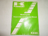 1983 Kawasaki KX60 Motorcycle Owners Manual & Service Manual WATER DAMAGED DEAL