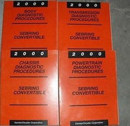 2000 CHRYSLER SEBRING CONVERTIBLE DIAGNOSTICS PROCEDURES Service Manual SET OEM