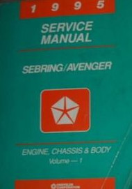 1995 Chrysler Sebring Dodge Avenger Shop Repair Service Manual ENGINE CHASSIS BO