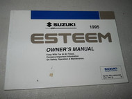 1995 SUZUKI ESTEEM Factory Owners Manual OEM FACTORY BOOK 95 ESTEEM BOOK SUZUKI