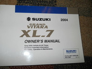 2004 SUZUKI GRAND VITARA XL-7 XL7 Factory Owners Manual OEM FACTORY BOOK x