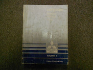1990 MITSUBISHI Mirage Service Repair Shop Manual Volume 1 Engine Chassis Body