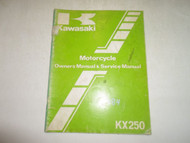 1984 Kawasaki KX250 Motorcycle Owners Manual & Service Manual FADED WORN OEM 84