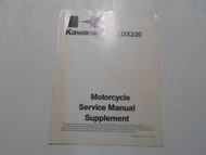 1997 Kawasaki KDX220 Motorcycle Service Manual Supplement OEM BOOK 97 STAINED
