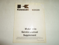 1997 Kawasaki KDX220 Motorcycle Service Manual Supplement DAMAGED Factory OEM 97