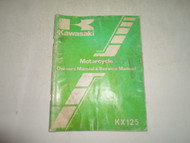 1982 Kawasaki KX125 Owners Manual & Service Manual WATER DAMAGED OEM FACTORY