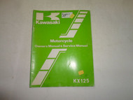 1982 Kawasaki KX125 Owners Manual & Service Manual WORN WRITING ON COVER OEM