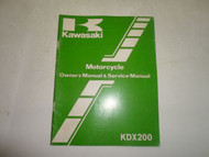 1985 Kawasaki KDX200 Owners Manual & Service Manual Motorcycle WORN OEM 85