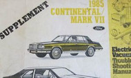 1985 LINCOLN CONTINENTAL MARK VII Electrical Wiring Diagram EVTM Manual SUPP OEM