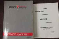 1993 PONTIAC FIREBIRD Service Shop Repair Manual Set DEALERSHIP W SUPPLEMENT