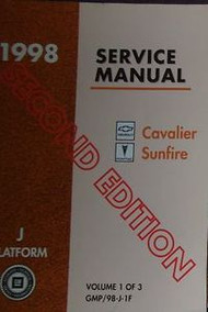 1998 CHEVY CAVALIER SUNFIRE SECOND EDITION Service Shop Repair Manual VOLUME 1