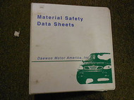 1998 DAEWOO Material Safety Data Sheet Service Repair Shop Manual FACTORY OEM 98