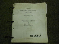 1999 ISUZU Dealer Parts and Accessories Price List Service Manual BINDER EDI OEM