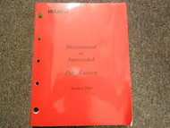2001 ISUZU Discontinued Superseded Illustrated Service Parts Catalog Manual OEM