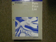 2000 HYUNDAI Parts Price List Manual JAN Tiburon Accent FACTORY OEM BOOK 00 HUGE
