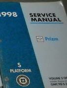 1998 Chevy GEO PRIZM Service Shop Repair Manual VOL 3 ENGINE TRANSMISSION TRANS