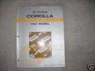 1992 Toyota Corolla Electrical Service Shop Manual Oem
