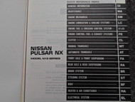 1989 Nissan Pulsar NX Service Repair Shop Manual Dealer Ship Factory OEM Book 89