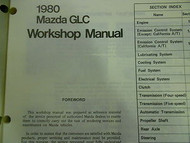 1980 Mazda GLC Service Repair Shop Manual FACTORY OEM BOOK 80