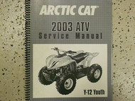 2003 Arctic Cat Y12 Y 12 ATV Service Repair Shop Manual FACTORY OEM BOOK 03